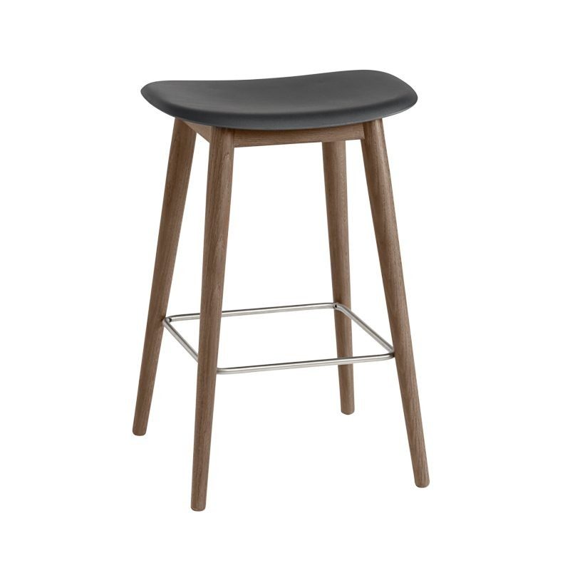 Fiber Counter Stool - w/o Back Rest - Wood Base