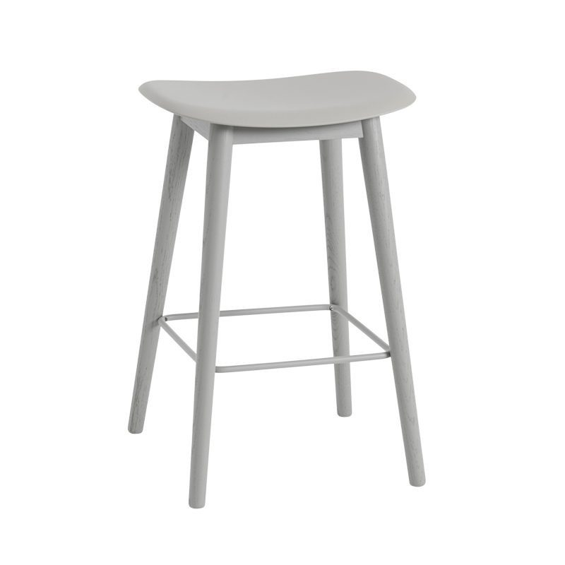 Fiber Counter Stool - w/o Back Rest - Wood Base